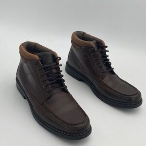 Dockers Dark Brown Leather Ankle Boots mens 11 office casual grandpa Y2K Work